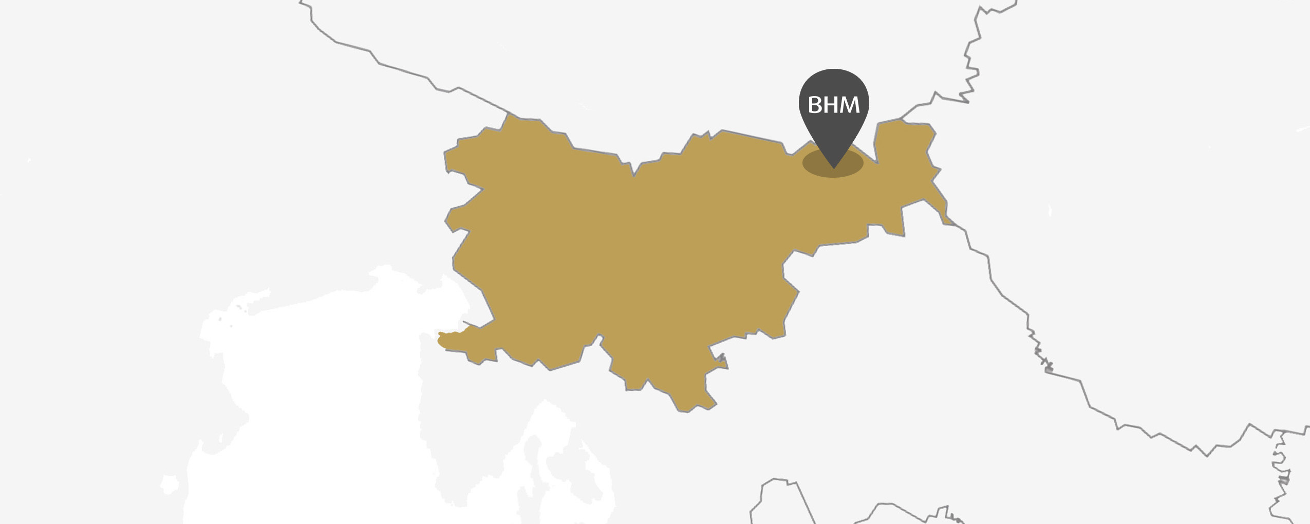 Map of Slovenia with a pin at BHM PARK MARIBOR